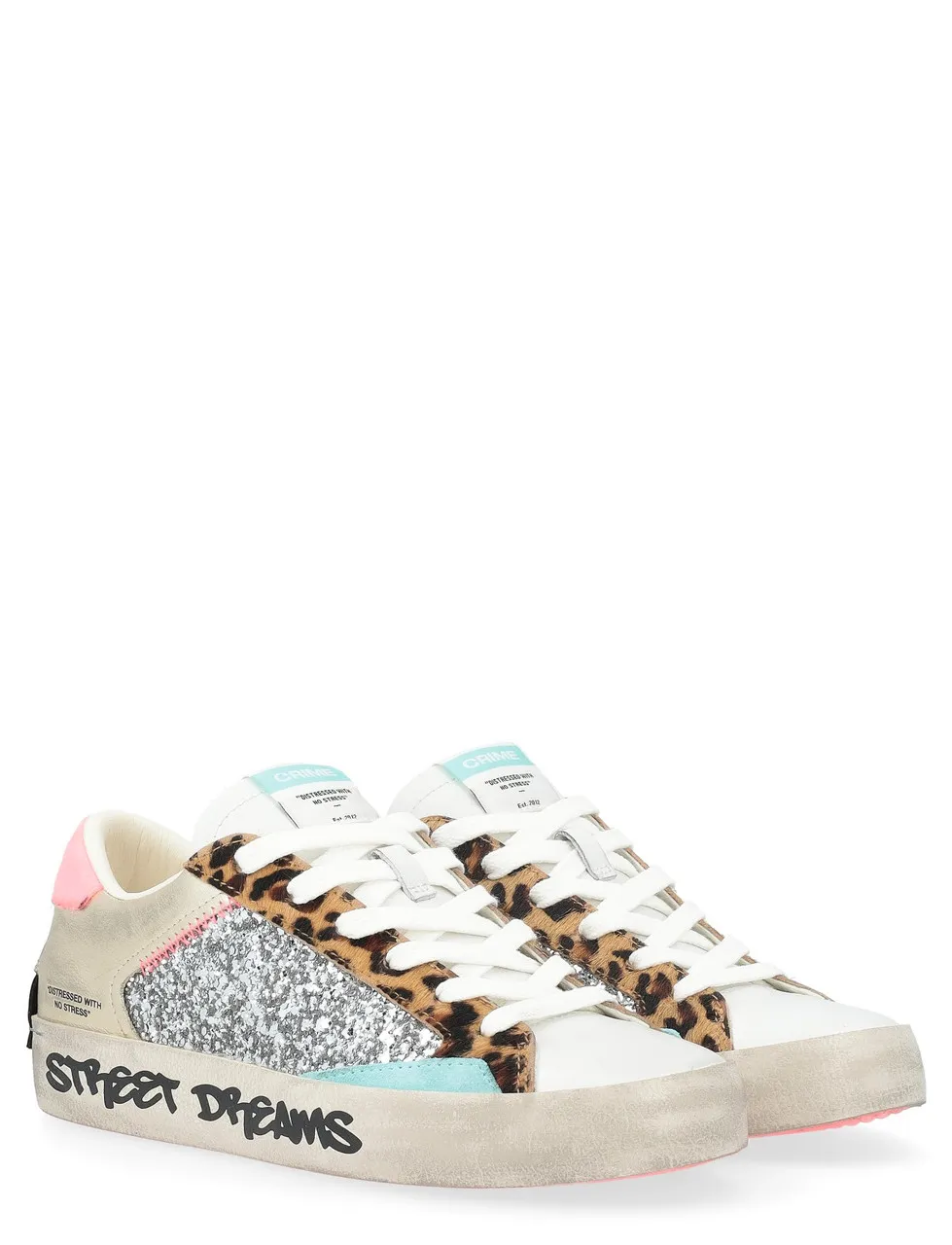 Baskets Crime London Distressed Platinum Wildlife multicolore