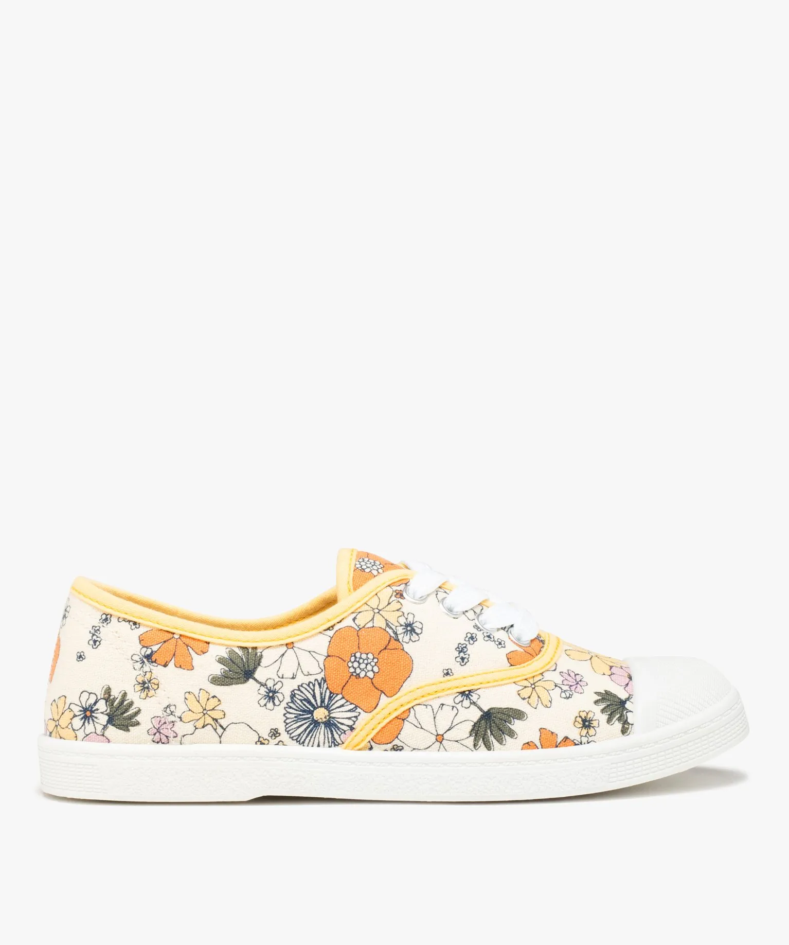baskets femme en toile a bout renforce beige baskets et tennis