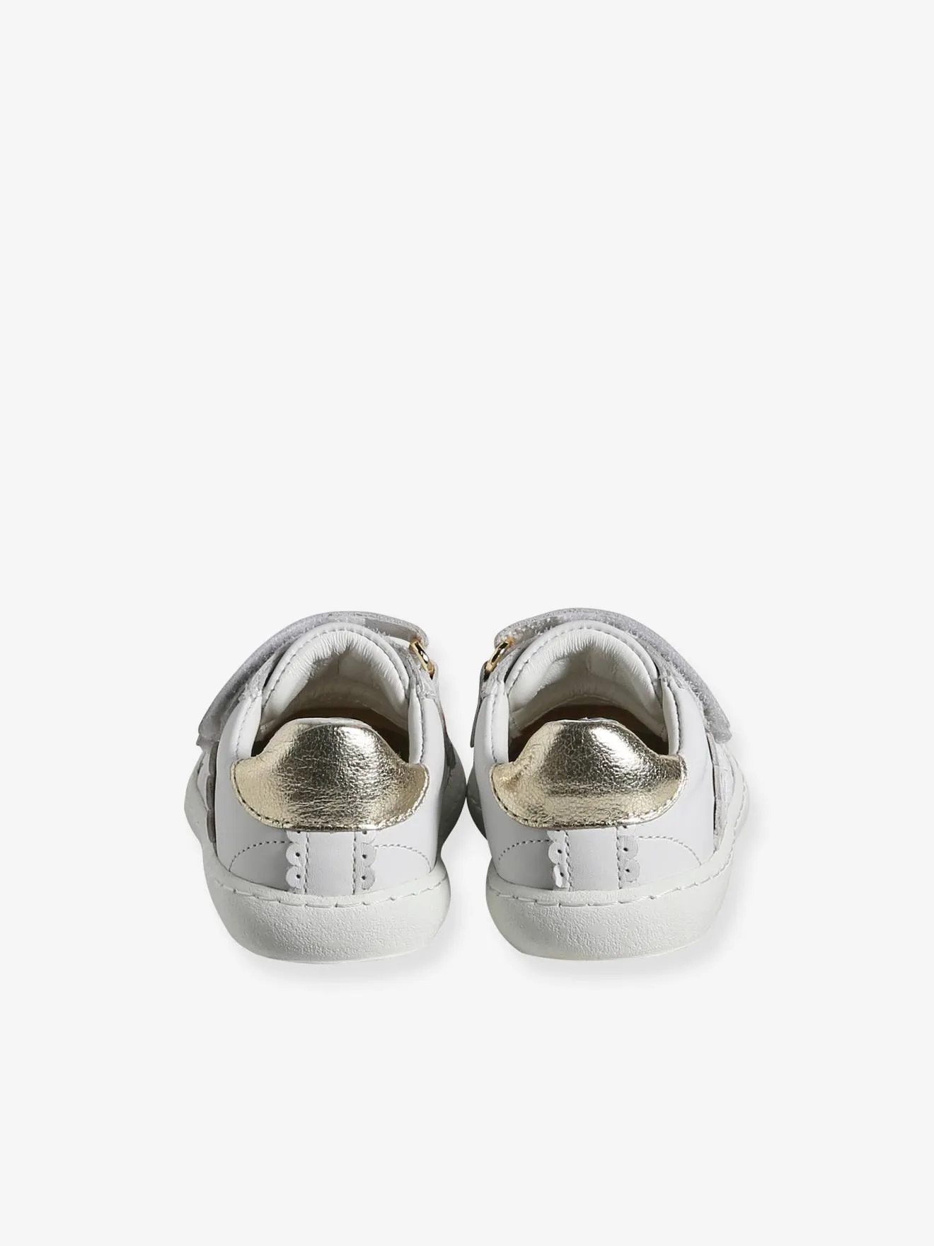Baskets scratchées en cuir bébé marine - Vertbaudet