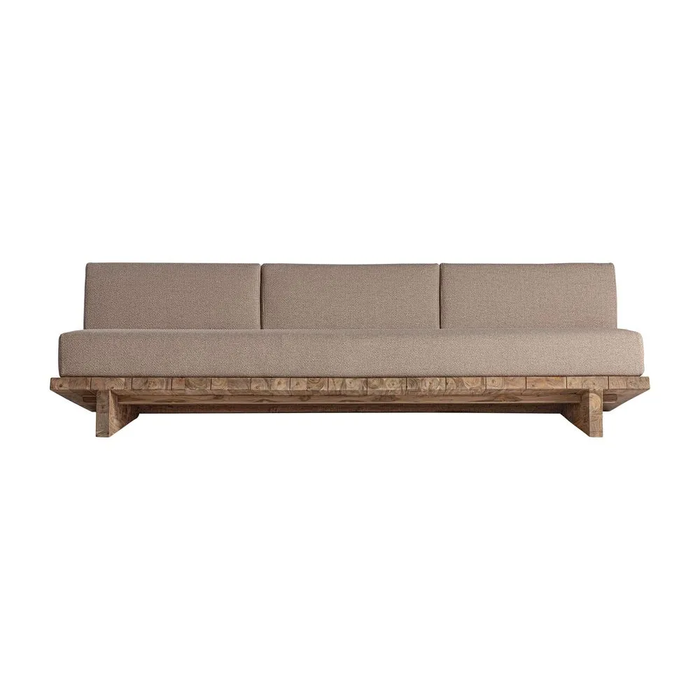 Brown railway wooden sofa 265x101x80 cm