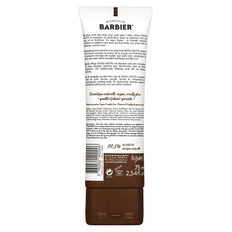 Crème Hydratante Matifiante - Monsieur Barbier