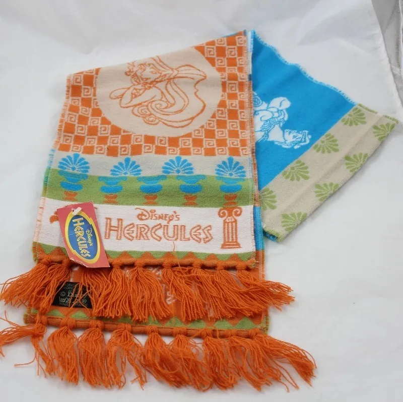 Echarpe hiver Hercule DISNEY acrylique made in France orange bleu