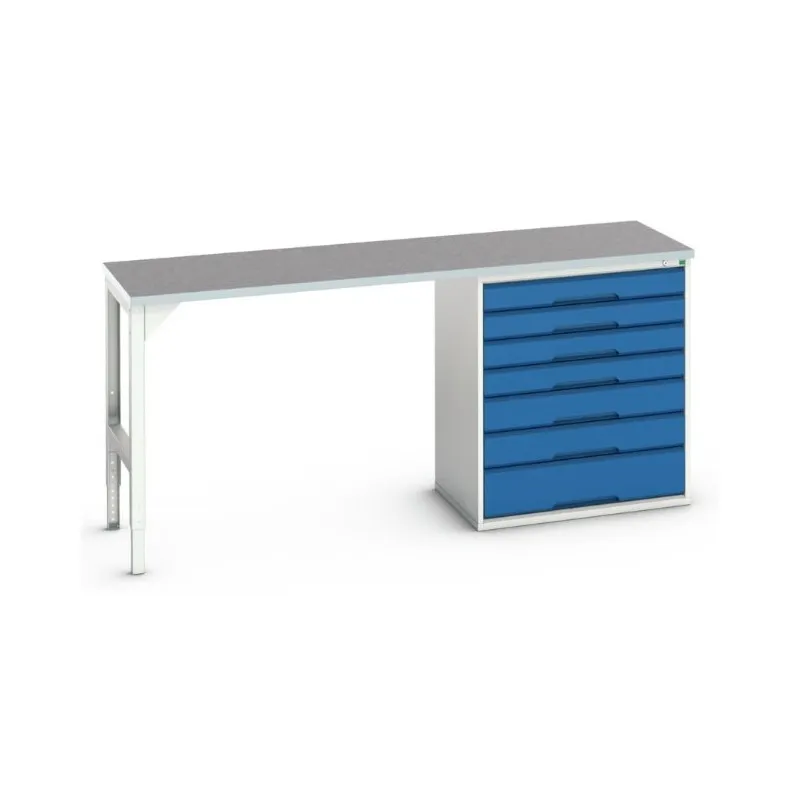 Etabli Verso 2000 mm Standard Avec 7 Tiroirs et Plateau Lino