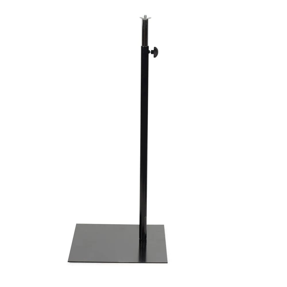Pied rectangulaire pour buste fixation jambe centre haut. 75-145cm époxy noir