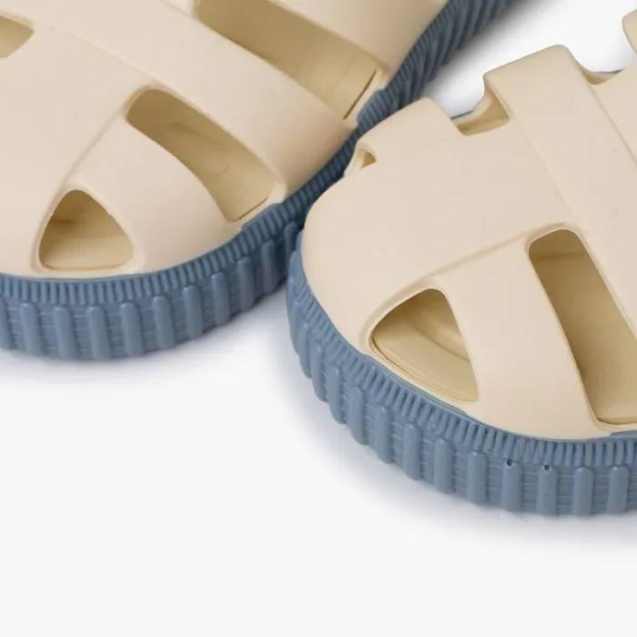 Sandales plastique ivoire semelles basket couleur