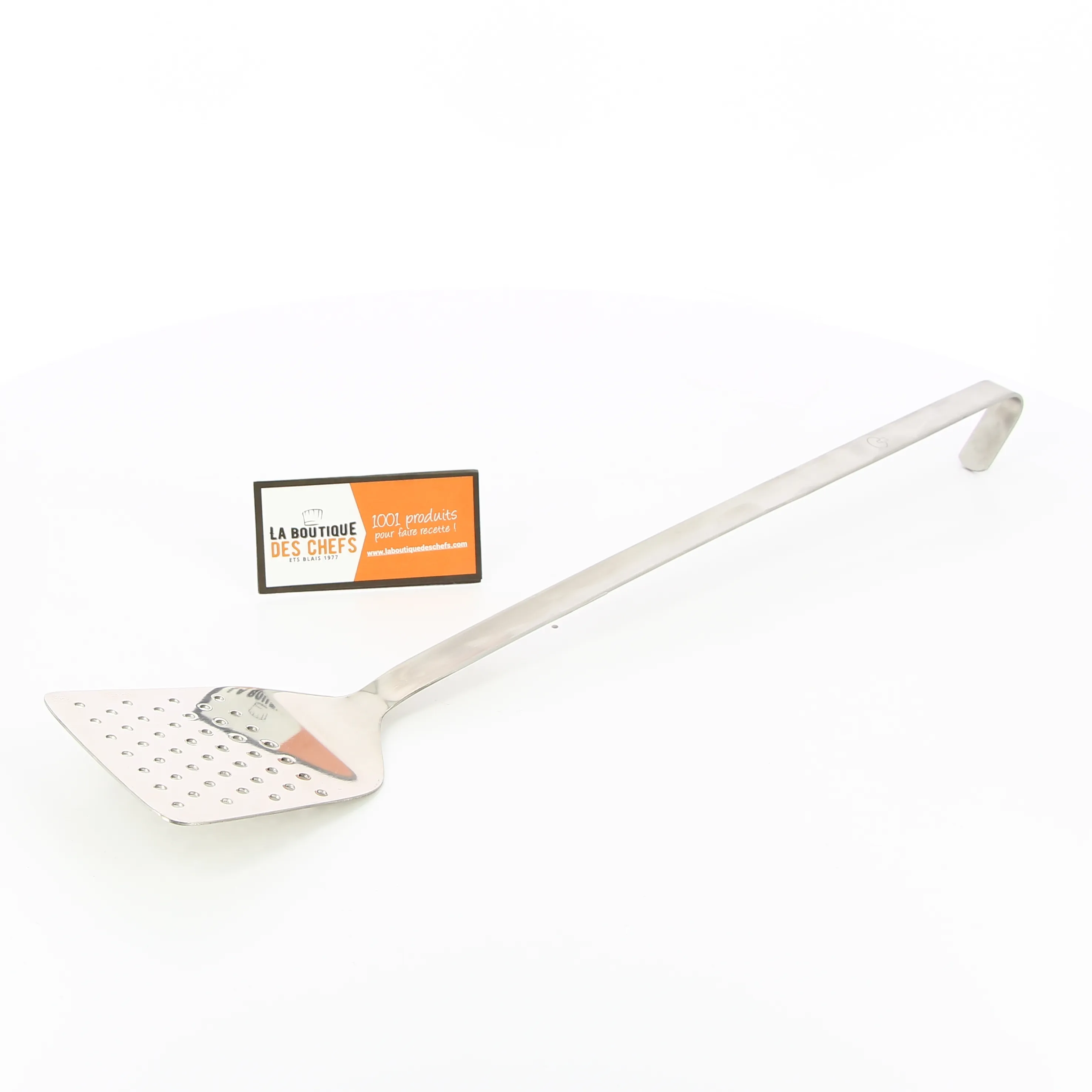 Spatule de cuisine ajourée en inox monobloc 38 cm