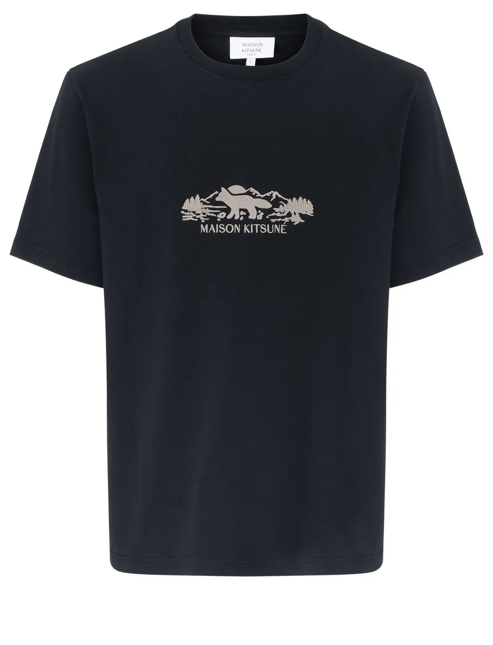 T-Shirt Maison Kitsuné Profile Fox Comfort en coton noir